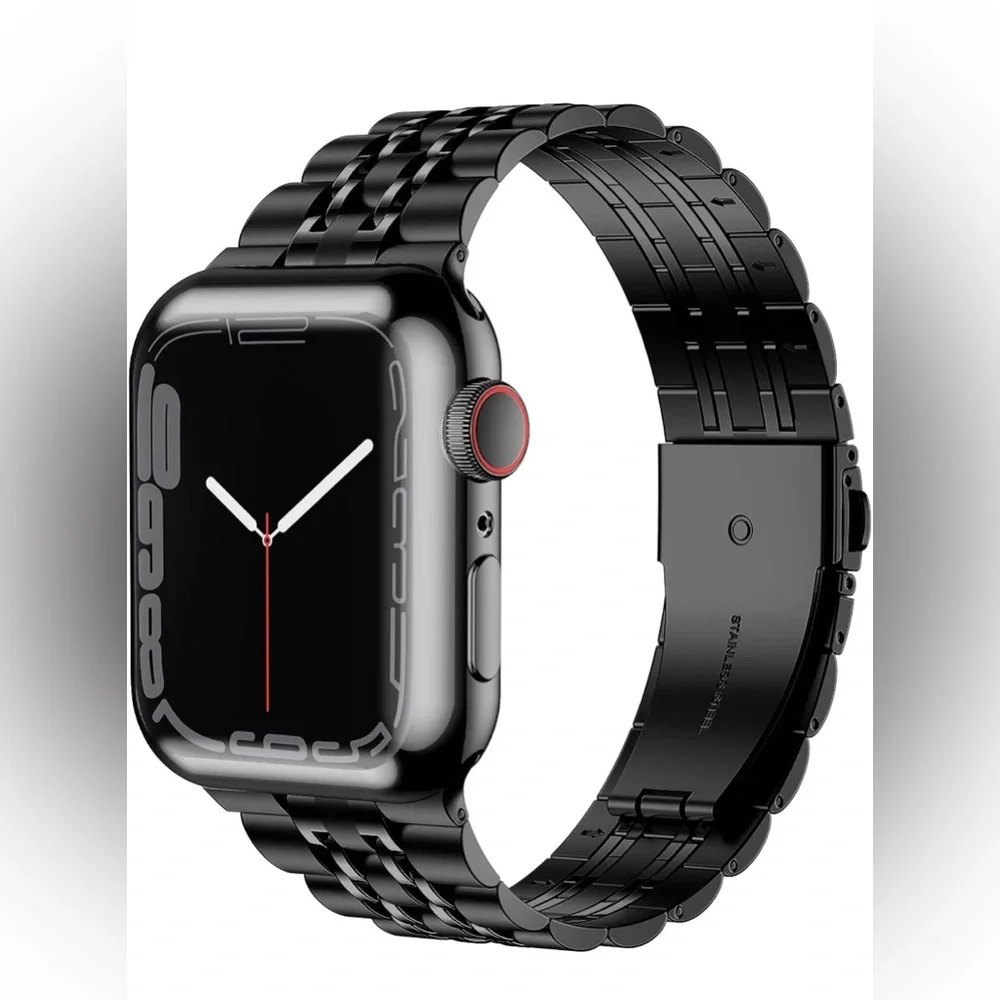 Wolait Compatible Apple Black Stainless Steel Watch Band 45mm with Case & Kit